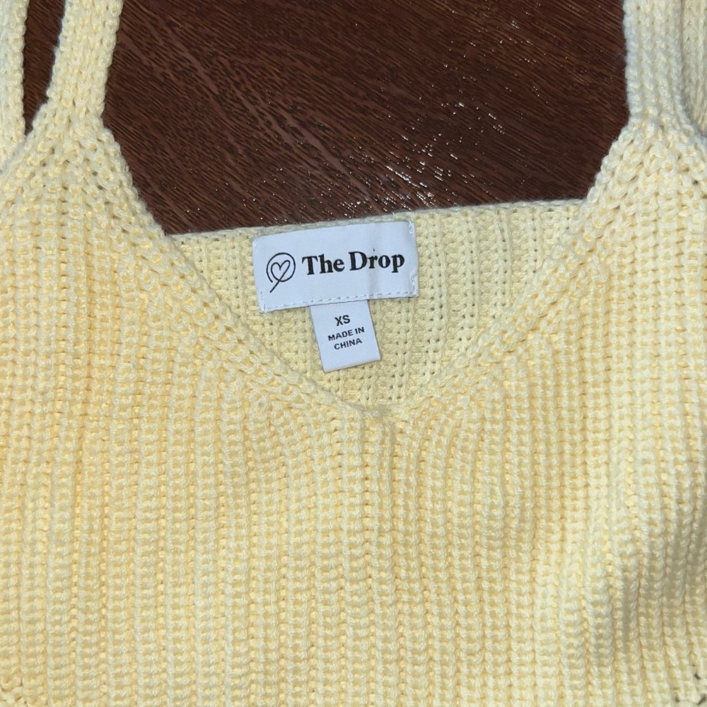 The drop yellow crochet crop cami